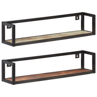 vidaXL Vidaxl - Estantes De Pared 2 Unidades 80 Cm Madera Maciza Reciclada