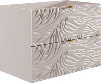 Vente-Unique Mueble bajo lavabo suspendido texturizado - Beige - 80 cm - RINAREL