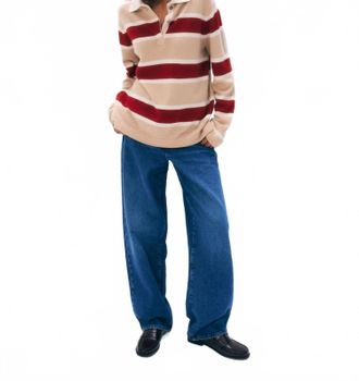 White + Warren Cashmere Rugby Polo Top In Muted Camel