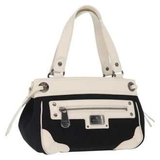 Burberry Pre-owned Handbags, female, Black, Size: ONE SIZE Pre-owned Canvas Handbag