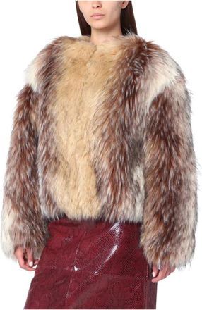 Halfboy Korte Bontjas - Dames - Jassen - Bruin - M - Jassen