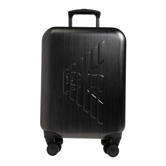 Emporio Armani Valigia con Logo a Rilievo - - Suitcases - Uomo - Nero - ONE SIZE