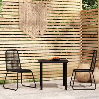 vidaXL Juego De Comedor Para Jard&iacute;n 3 Piezas Negro Vidaxl