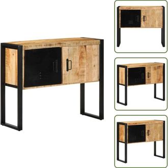 vidaXL The Living Store Tavolo Consolle 90x35x75 cm in Legno Massello di Mango Grezzo - Tavolo in legno massello