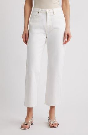 Frame Denim The Hang High Waist Ankle Straight Leg Jeans in Au Natural Clean at Nordstrom Rack, Size 23