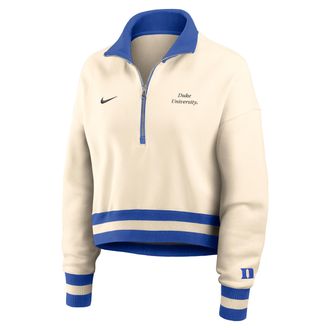 Nike Duke Legacy Nike Womens College Cropped 1/4-Zip Crew in Brown | 03O80BP1DU-FFD