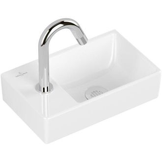 Villeroy & Boch Avento fonteinset - 36x22x11cm - kraangat links - chromen fonteinkraan - glans wit