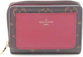 Louis Vuitton Brown Fuchsia Pink Monogram Leather Pvc Wallet (Bi-Fold) (Pre-Owned)