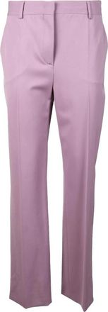 Alberta Ferretti Wolmix Stretchbroek - Dames - Wijde Broeken - Paars - S - Wol - Broeken