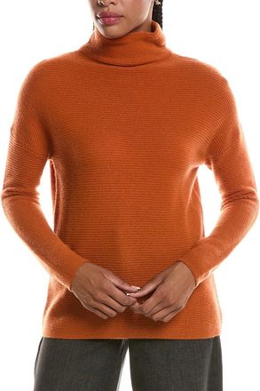 Fort&eacute; Cashmere Textured Slouchy Funnel Neck 100% Cashmere Sweater