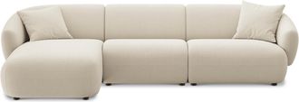 Castlery Auburn Chaise Sectional Sofa Left Facing Customized, (Washed Chenille) Cream, Machine Washable, Modular for Sofas, Castlery Brand