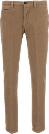 BRIGLIA 1949 Beige Moleskin-Effect Cotton Twill Straight-Leg Pants