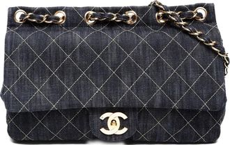 Chanel Borsa a spalla Denim Chain 2005-2006 - Blu