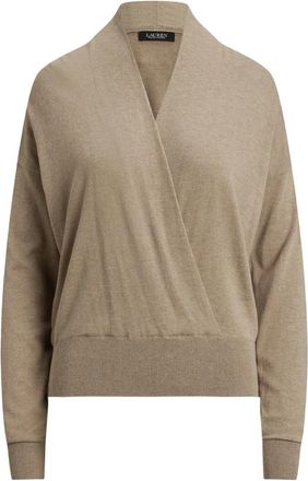 Ralph Lauren geen kleur Wakira Trui met lange mouwen - Dames - V-hals truien - Beige - L - Katoen - Truien & Vesten