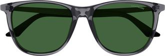 Montblanc MB0330S001 Square Full Rim Sunglasses - Gray