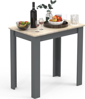 ebuy24 Mesa De Comedor De Madera Vcm Al. 76 X An. 80 X P. 50 Cm Mesa De Cocina Mesa De Comedor Esal (antracita / Roble De Miel)