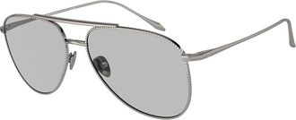 Giorgio Armani AR6152 301087 Womens Sunglasses Gunmetal Size 57