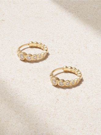 Sophie Bille Brahe Orecchini A Cerchio In Oro Riciclato 18 Carati Con Diamanti Petite Ensemble Daisy