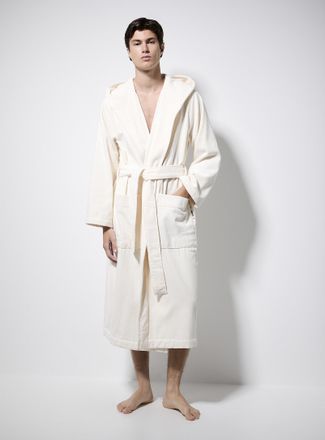 Tekla Mens Hooded solid terry robe