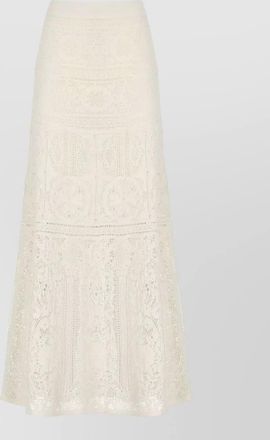 D.exterior lace high-rise midi skirt
