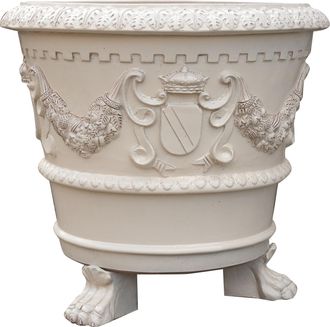 Biscottini International Biscottini - Macetero Grande De Exterior Jarr&oacute;n De Terracota Esmaltada Florero Para Jard&iacute;n Macetas Para Flores 95x74 Jardinera Para Balc&oacute;n