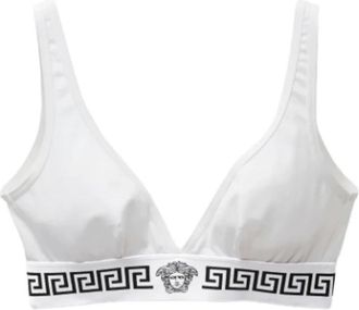 Versace Katoenen Jersey Bralette - Dames - BHs - Wit - M - Katoen - Ondergoed