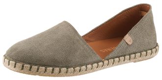 Verbenas Espadrille VERBENAS CARMEN SERRAJE, Damen, Gr. 37, gr&uuml;n (hellkhaki), Veloursleder, Schuhe Espadrille, Schlupfschuh, Sommerschuh, Loafer mit typischem 