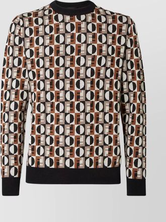 Fendi crew neck sweater geometric design