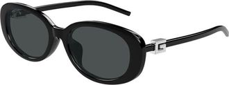 Gucci Dark Grey Oval Ladies Sunglasses GG1684SA 002 55