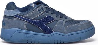 Diadora Blue Leather Terry Basket Sneakers