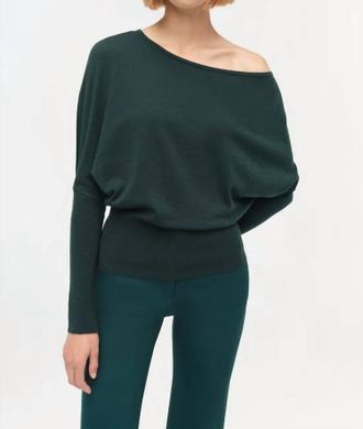SIMKHAI Lavina Off Shoulder Sweater In Emerald