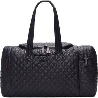 MZ Wallace Metro Team Quilted Nylon Duffle Bag in Black at Nordstrom