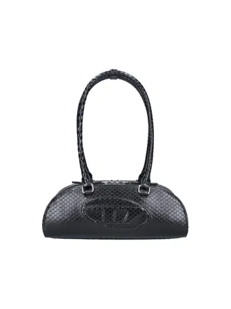 Diesel Black 1dr Dome Snake Motif Bag