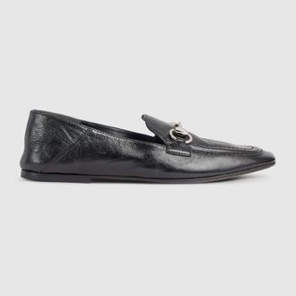 Gucci Womens Jordaan Soft Loafer, Black, Leather