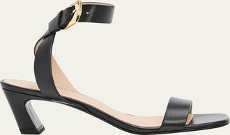 Stuart Weitzman 50mm Sai Leather Ankle-Strap Sandals
