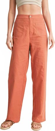 Wishlist Linen Pants With Pockets In Burlwood