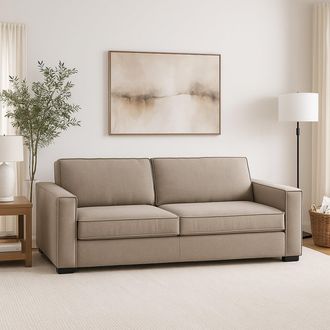 Dmora Sof&aacute; Fijo Dm&eacute;ne, Gran Sof&aacute; De 2 Plazas, 100% Made In Italy, Sof&aacute; De Sal&oacute;n En Tela, Con Reposabrazos Delgados, Cm 180x95h90, T&oacute;rtola - Dmora