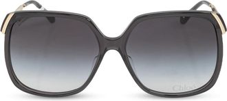 Chlo&eacute; Rechthoekige Zonnebril - Dames - Zonnebrillen - Zwart - 60 MM - Accessoires