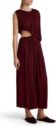 Marina Moscone Gathered Draped Dress in Rosso Levanto at Nordstrom, Size 4