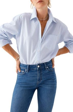 Vineyard Vines Birdie Stretch Cotton Button-Up Shirt in Jake Blue/White at Nordstrom, Size X-Large