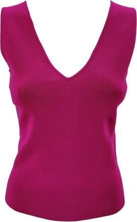 P.A.R.O.S.H. Fuchsia Mouwloze Top - Dames - Tops zonder mouwen - Paars - M - Tops