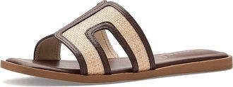 Journee Collection Primah Womens Sandals Chocolate Raffia : 7.5 M, Leather