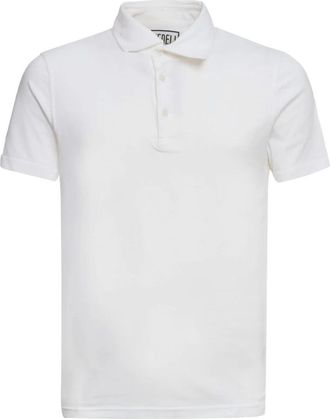 Fedeli Jersey Katoen Flex Polo met Korte Mouwen - Heren - Polos - Wit - S - Katoen - Tops