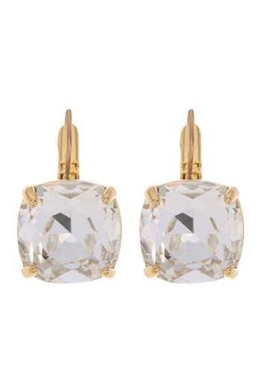 Kate Spade New York gold-tone square cut crystal huggie hoops in Clear at Nordstrom Rack