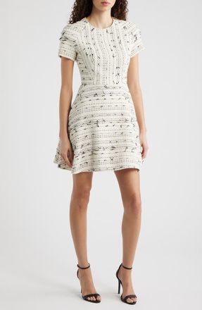 BOSS Datarni Fit & Flare Dress in Ivory at Nordstrom, Size 16