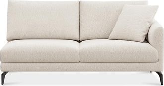 Castlery Lena Right Arm 2 Seater Sofa Customized, (Performance Boucle) Cream (Matte Black Legs), Spill Resistant, Removable Covers for Sofas by Castlery