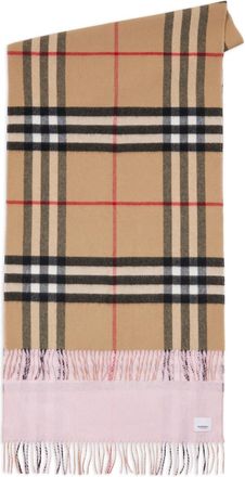 Burberry reversible check cashmere scarf - unisex - Cashmere - OS - Pink