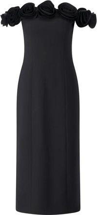 Rotate Fitted Off-Shoulder Midi Dress - Dames - Feestkleedjes - Zwart - XS - Kleedjes