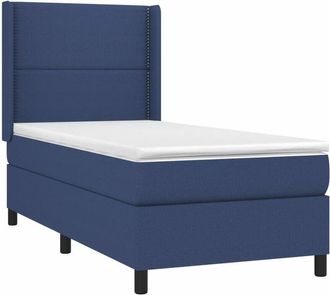 vidaXL Vidaxl - Cama Box Spring Con Colch&oacute;n Tela Azul 90x200 Cm