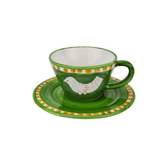 Arcucci green feather cup cappuccino c/p